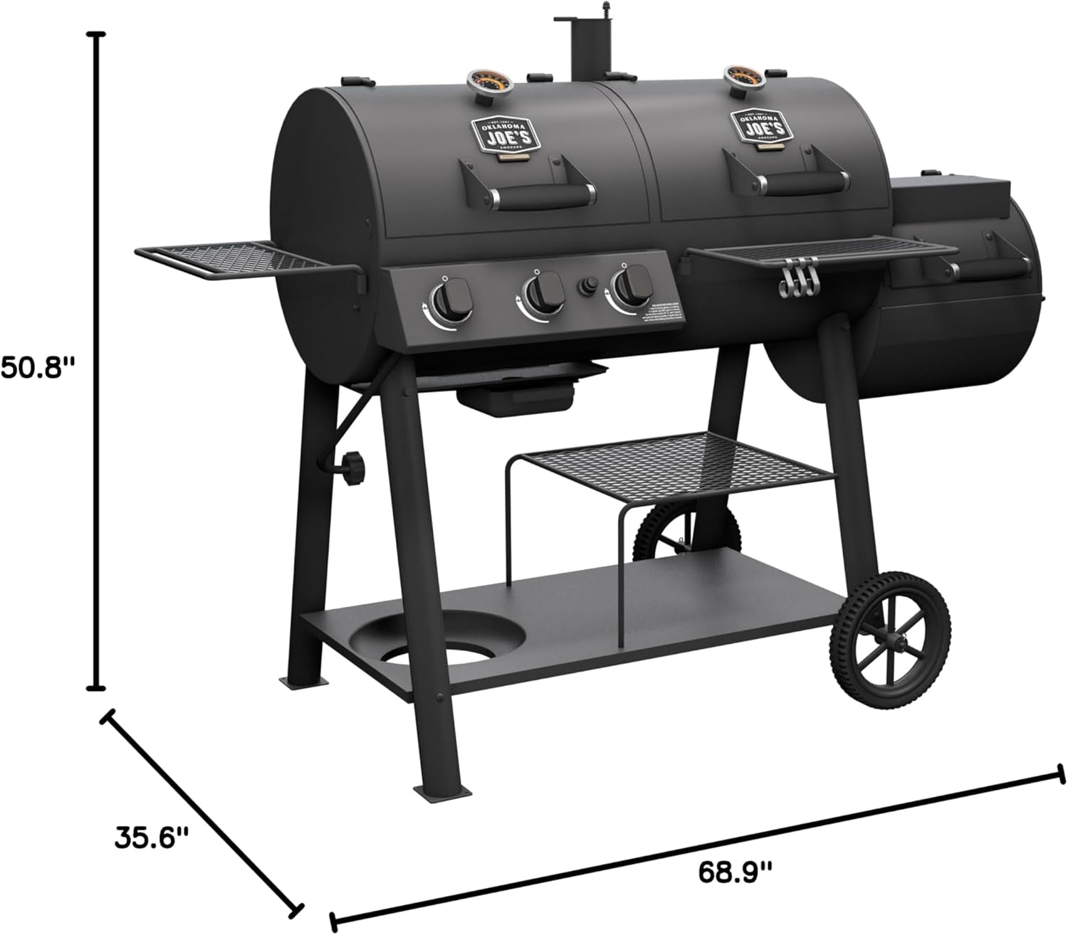 OKLAHOMA JOE'S® Canyon™ Charcoal and Propane Gas Combination Smoker and Grill. Black Steel. 24203004 - Image 10