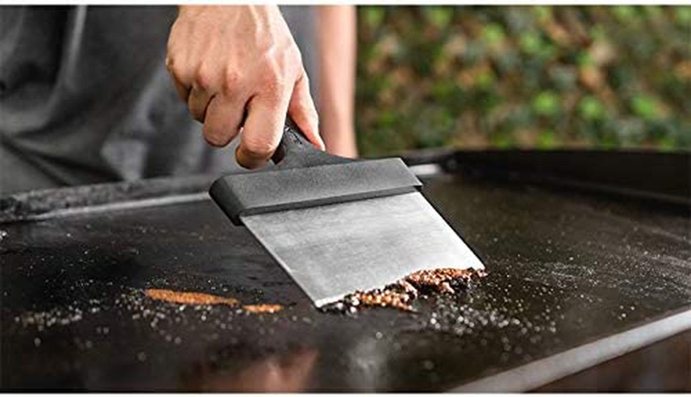 5060 Grill & Griddle Kit 8 Pieces Premium Flat Top Grill Accessories Cleaner Tool Set-1 Stainless Steel 6 Scraper. 3 Scouring Pads. 2 Cleaning Bricks. and 1 Handle. Black - Image 4