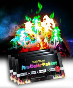 Party Flames Fire Color Changing Packets (12 Pack) - Fire Pit. Campfires. Bonfire. Outdoor Fireplaces - Magic Colorful Cosmic Flame Powder - Perfect Fire Camping Accessories for Kids & Adults