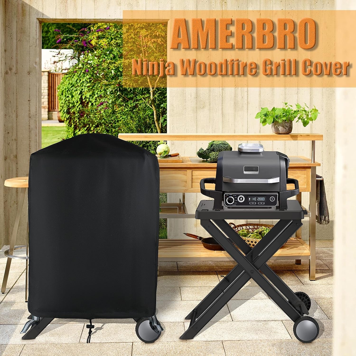 Cover for Ninja Woodfire Outdoor Grill - Waterproof Grill Cover for Ninja OG701 Grill and Stand - Anti-Fade & UV Resistant. Heavy Duty 600D Oxford Fabric (Cover Only. Does Not Include Stand) - Image 6