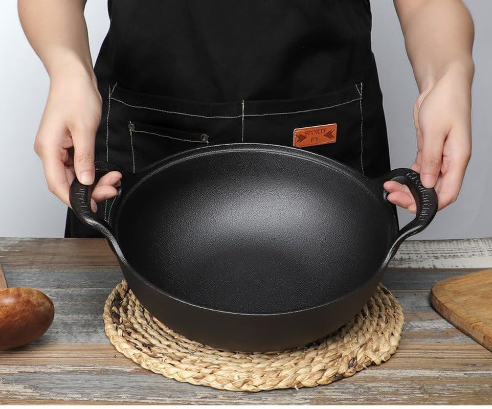 Cast Iron Wok with Handles. Pre-Seasoned Cast Iron Grilling Wok. Use in the Oven. on the Stove. or on the Grill (10 Inch) - Image 8
