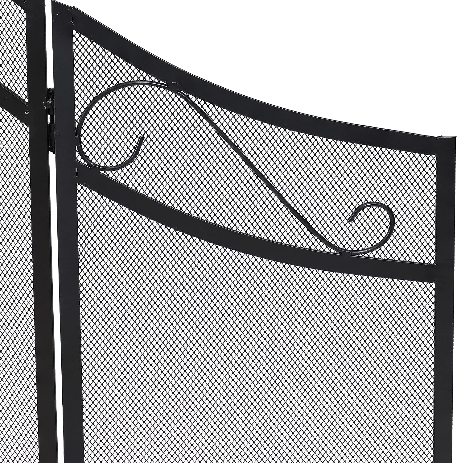 Sunnydaze Elegant Scrolling Design Steel 3-Panel Fireplace Screen with Black Powder-Coated Finish - Image 7