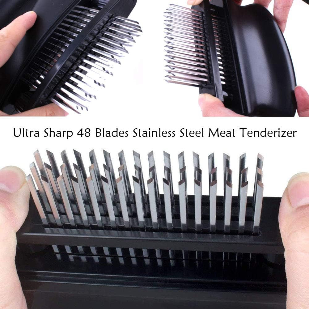 Meat Tenderizer with 48 Stainless Steel Ultra Sharp Needle Blades Heavy Duty Cooking Machine for Tenderizing Beef. Turkey. Chicken. Steak. Veal. Pork. Fish Etc - Image 5