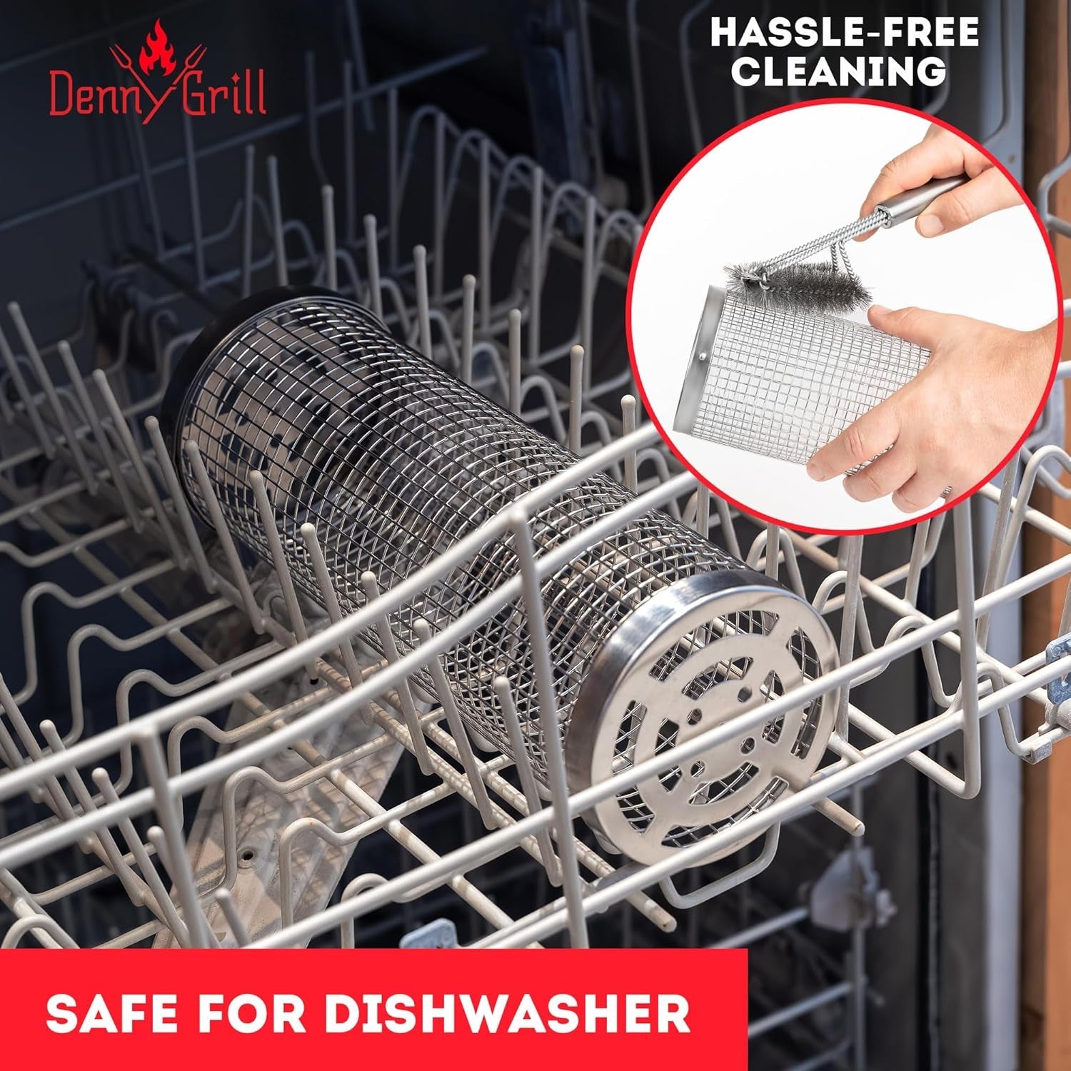 Baskets for Outdoor (2PCS. 2024 Upgraded) - Rolling Grilling Barbecue 360 Cylinder Accessories for Cooking Vegetables Fish Meat BBQ Outdoor - 304 Stainless Steel Basket Cool Thing for Gift for Men and Camping - Image 4