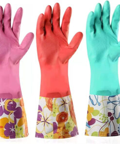 Dishwashing Rubber Gloves.  Non-Slip Household Laundry Kitchen Cleaning Gloves. Reusable PU Waterproof Latex Gloves