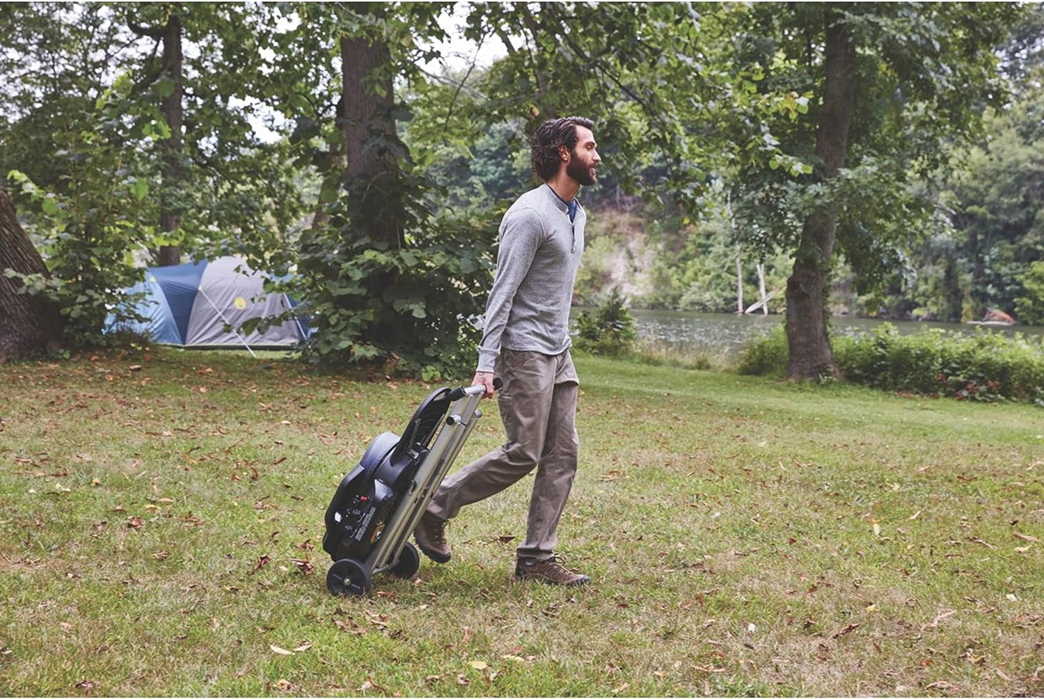 Coleman Roadtrip 225 Portable Stand-Up Propane Grill Gas Grill with Push-Button Starter Folding Legs & Wheels Side Table & 11000 Btus of Power for Camping Tailgating Grilling & More - Image 7