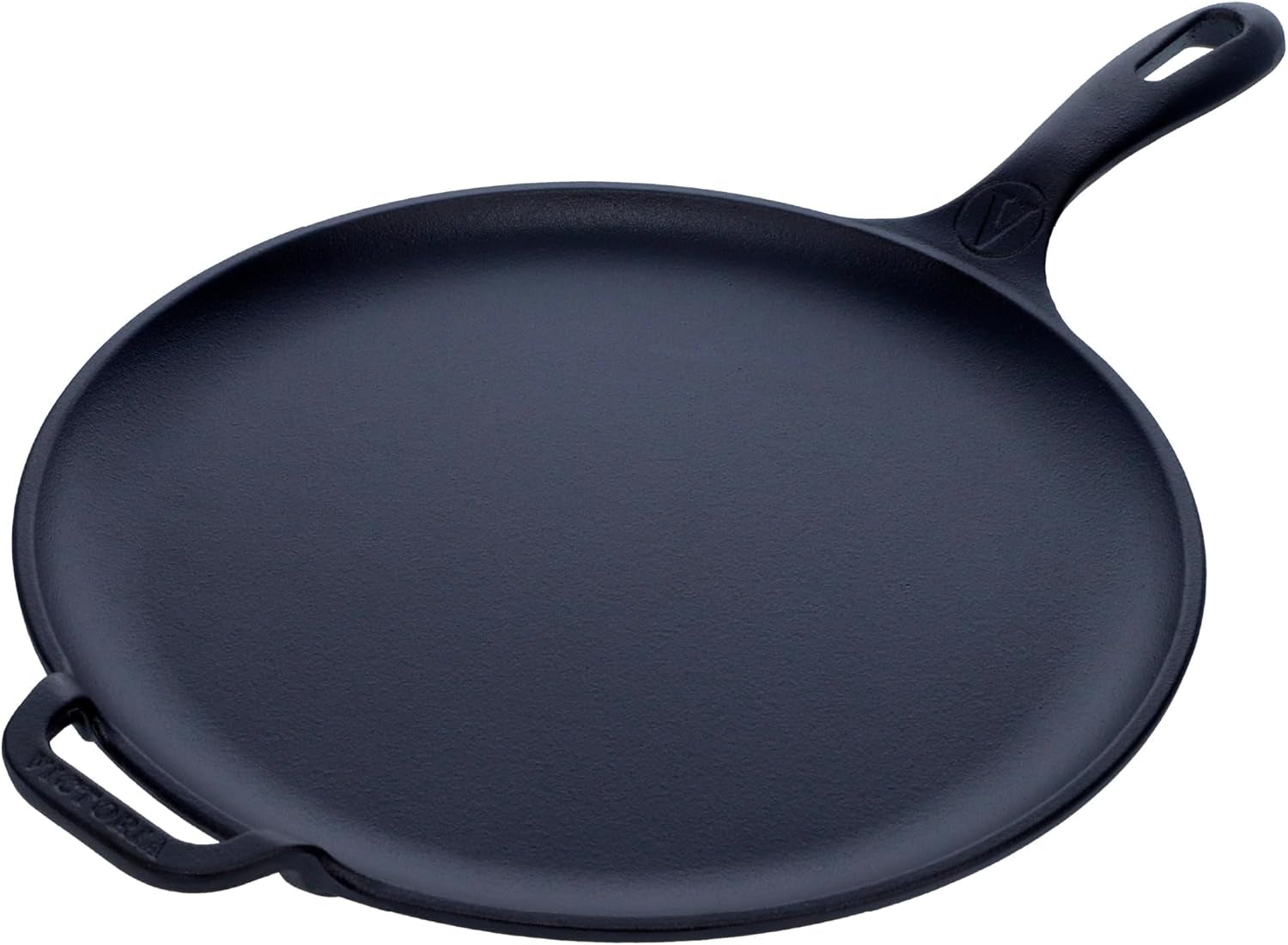 Victoria 12-Inch Cast Iron Comal Pizza Pan with a Long Handle and a Loop Handle. Preseasoned with Flaxseed Oil. Made in Colombia - Image 8