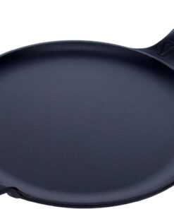 Victoria 12-Inch Cast Iron Comal Pizza Pan with a Long Handle and a Loop Handle. Preseasoned with Flaxseed Oil. Made in Colombia