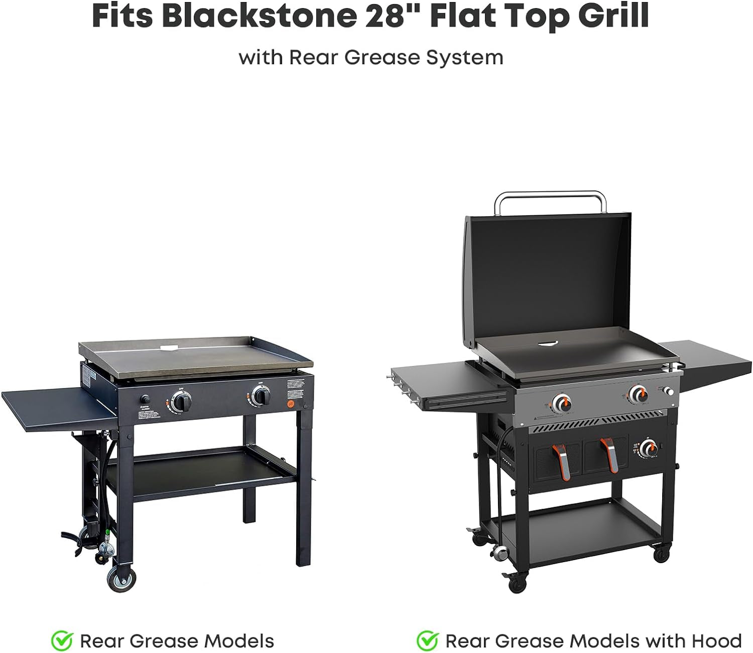 28 Inch Stainless Steel Griddle. Flat Top Griddle Replacement Top for Blackstone 28 2-Burner Gas Grill Cooking Station. Griddle Top Replacement with Rear Grease System - Image 5
