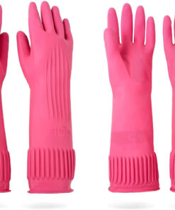 Mamison 2 Pairs Reusable Waterproof Household Dishwashing Cleaning Rubber Gloves. Non-Slip Kitchen Glove(Medium)
