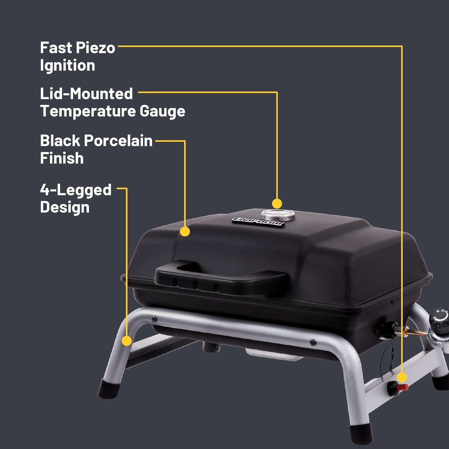 Char-Broil® 1-Burner Portable Propane Gas Grill. Black – 17402049 - Image 5