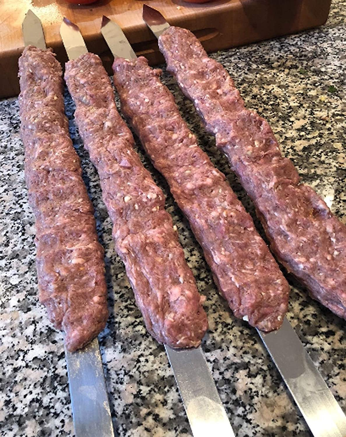 G & F Products 25619 2020 23 Inch Long 5/8 Inch Wide 2Mm Thin Stainless Steel BBQ Skewer 8 Piece. Silver - Image 9