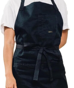 Caldo Daily Cotton Kitchen Apron for Cooking- Mens and Womens Professional Chef or Server Bib Apron - Adjustable Straps with Pockets and Towel Loop (Black)