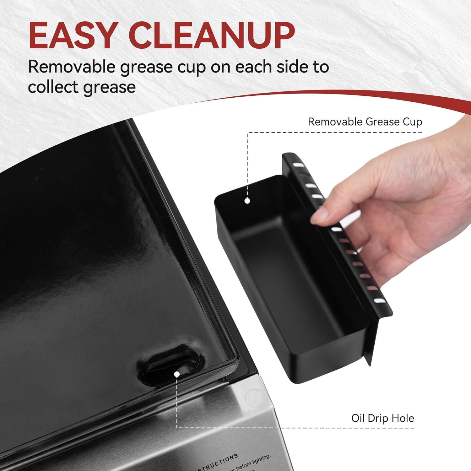 Royal Gourmet PD1305H 3-Burner Propane Gas Grill and Griddle Combo with Lid. 3-In-1 Grill Griddle Combo with 29.000 Btus Output for Outdoor Cooking. 364 Sq. In. Cooking Area. Silver & Black - Image 10