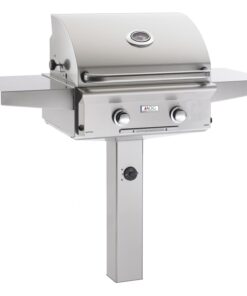 American Outdoor Grill: 24 AOG Grill on Ground Post. w/ Lights. NG (LP Conversion Kit Included)