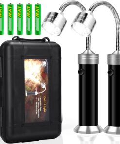 Grill Light. Grill Accessories - Christmas Stocking Stuffers for Men Dad Boyfriend. LED BBQ Light with Magnetic Base & 360° Flexible Gooseneck. Smoker Grilling Gifts for Men. Batteries Included-2 Pack
