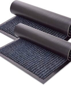 Sierra Concepts Front Door Mat Welcome Mats 2-Pack - Entryway Mats for Shoe Scraper. Ideal for inside outside Home High Traffic Area. Steel Gray 30 Inch X 17 Inch