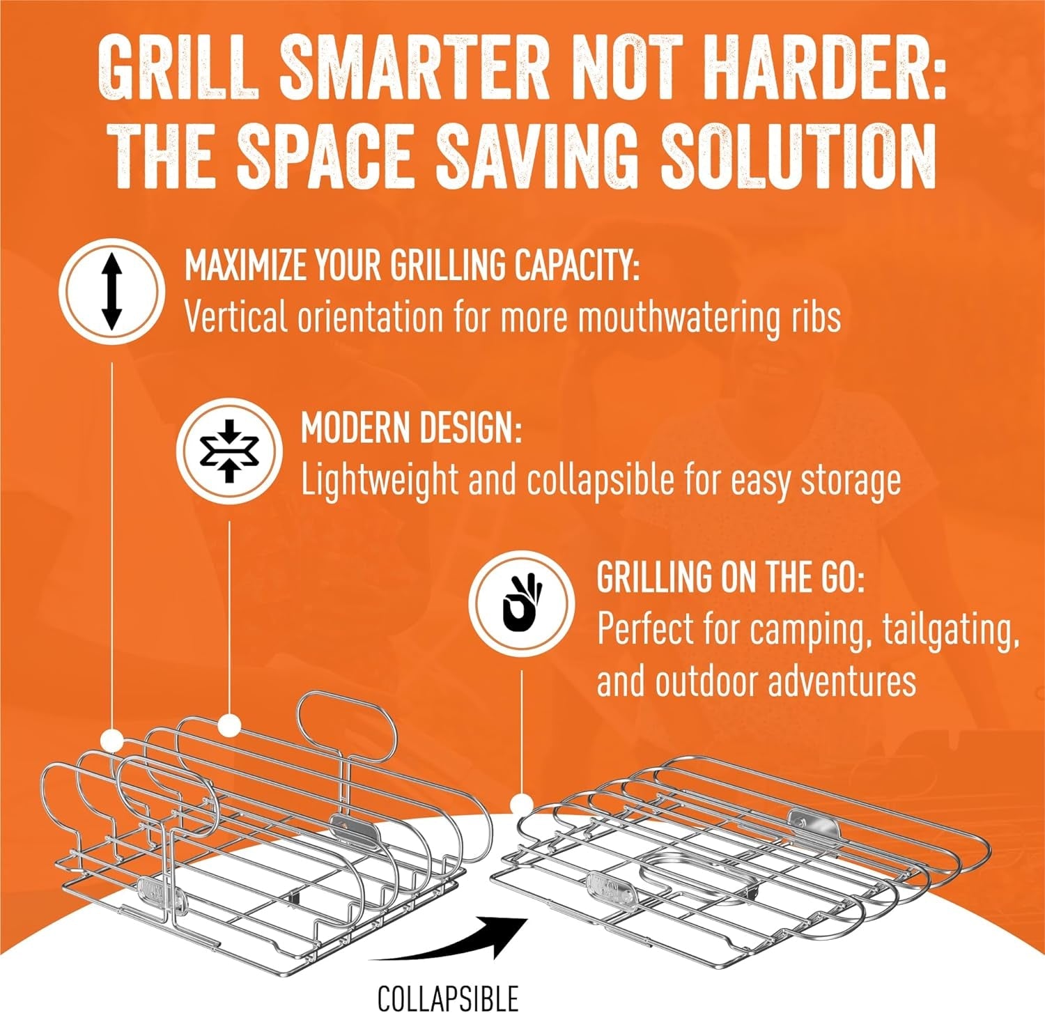Yukon Glory Rib Racks for Grilling and Smoking | Rib Grilling Rack | Rib Holder for Smoker | BBQ Rib Rack | Grill Rack for Outdoor Grill | Grilling Accessories | BBQ Accessories - Image 8