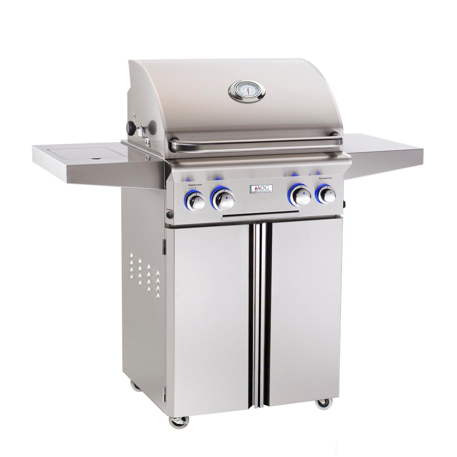 American Outdoor Grill: 24 AOG Grill on Cart. w/ Lights & Rotisserie & Side Burner