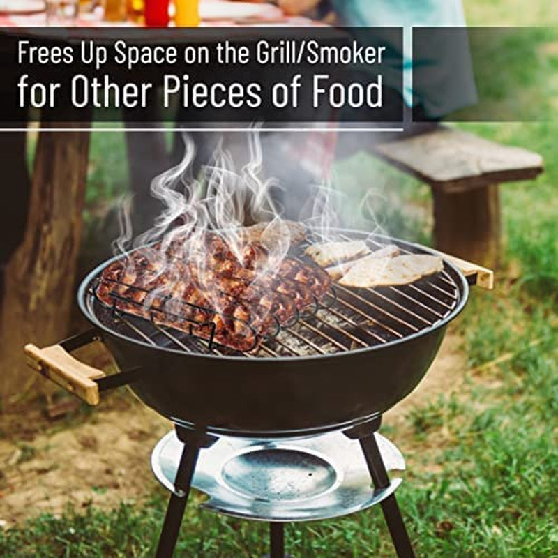 UNCO- Stainless Steel Rib Rack. Holds up to 4 Full Racks of Ribs for Smoking. Smoker Rack for Grilling. Nonstick BBQ Rib Rack Stand Holder - Image 8