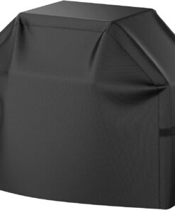 BBQ Grill Cover. Waterproof. Weather Resistant. Rip-Proof. Anti-Uv. Fade Resistant. with Adjustable Velcro Strap. Gas Grill Cover for Weber.Char Broil.Nexgrill Grills. Etc. 58 Inch. Black