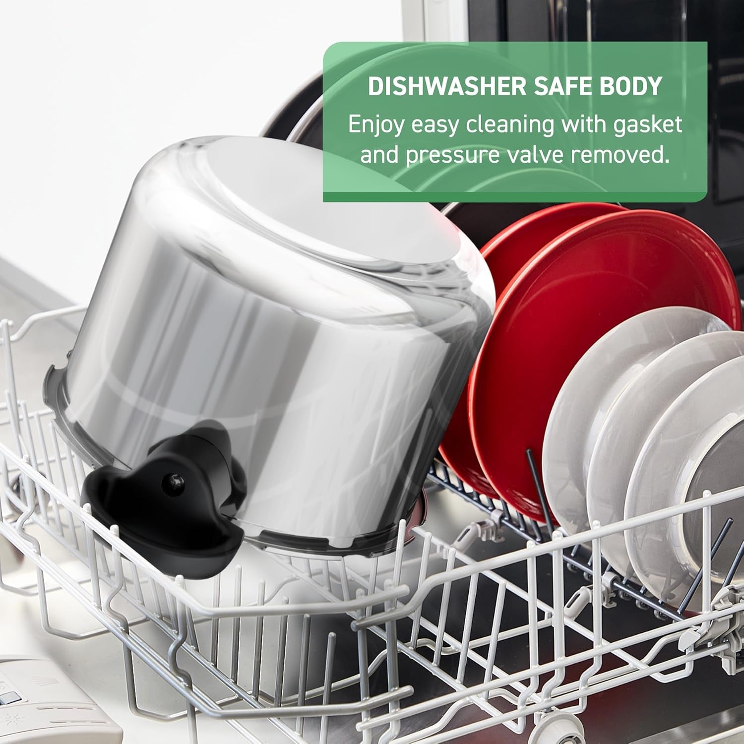 T-Fal Clipso Stainless Steel Pressure Cooker 8 Quart. Induction Compatible. Secure Locking System. One Hand System. Fast Cooking. Recipe Book Included. Cookware. Pots and Pans. Dishwasher Safe. Silver - Image 6