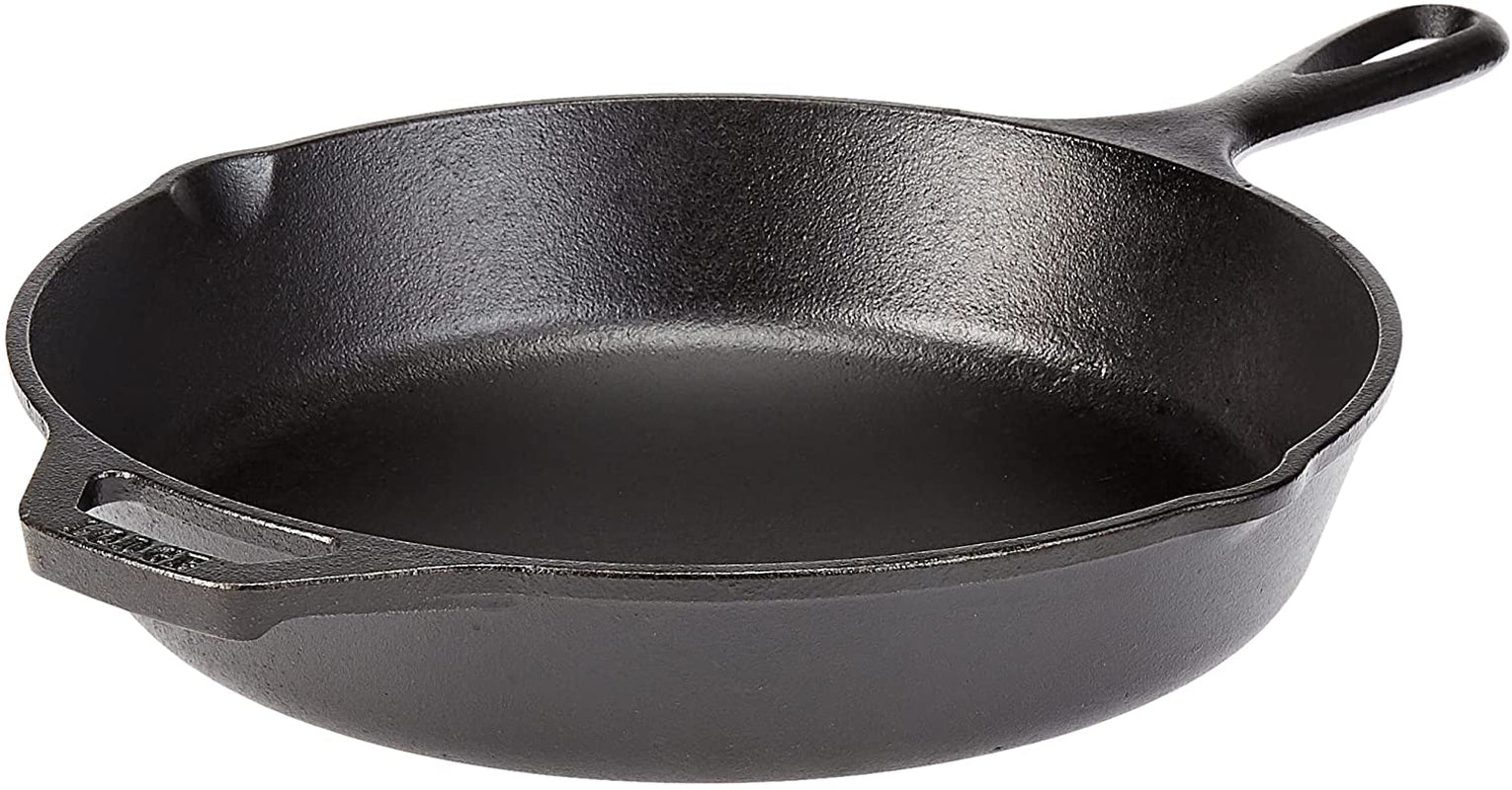 Lodge 13-1/4 Inch Cast Iron Pre-Seasoned Skillet – Signature Teardrop Handle - Use in the Oven. on the Stove. on the Grill. or over a Campfire. Black - Image 9