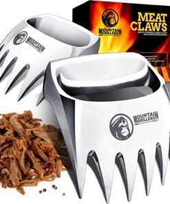 Meat Claws Meat Shredder for BBQ - Perfectly Shredded Meat. These Are the Meat Claws You Need - Best Pulled Pork Shredder Claw X 2 for Barbecue. Smoker. Grill (Solid Metal)