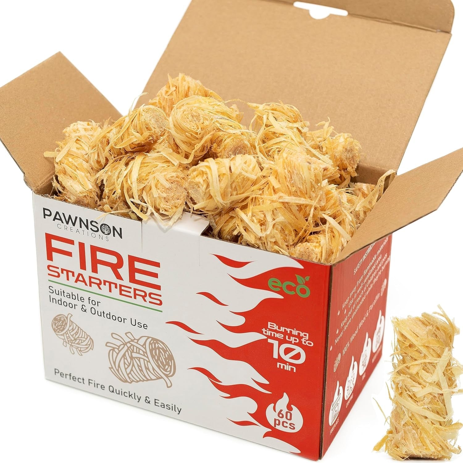 Fire Starters for Fireplace. Campfire. Wood Stove. Chimney. Pizza Oven. Fire Pit. Smoker. Grill. BBQ - All Weather Tumbleweeds Starter - Natural Odorless Indoor Outdoor Charcoal Firestarters 60 Pack - Image 8