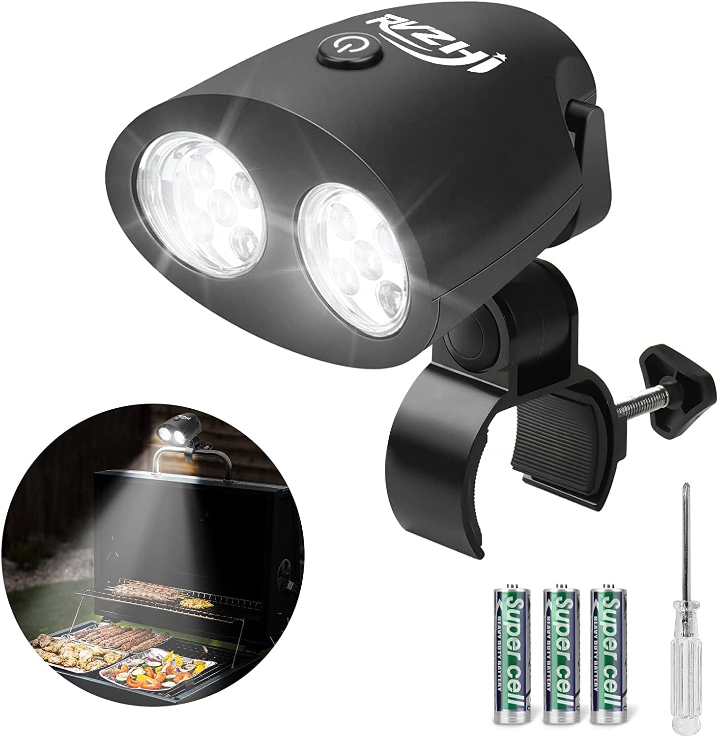 Grill Light BBQ Accessories: Grilling Gifts for Men Christmas Stocking Stuffers. Smoker Grilling Accessories for Outdoor Grill. BBQ Light with Two Brightness Settings. 3 Batteries Included