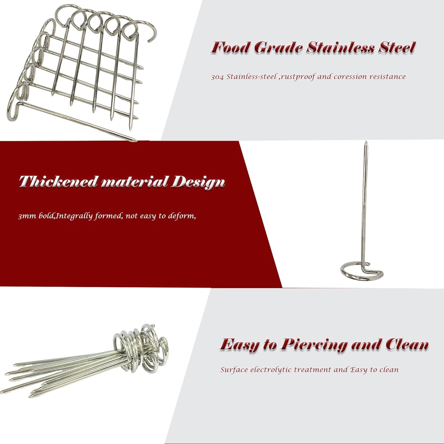 BBQ Vertical Skewers Sticks Stainless Steel Barbecue Grill Skewers for Air Fryer Stainless Steel Skewer Stand Air Fryer Grill Accessories - Image 6