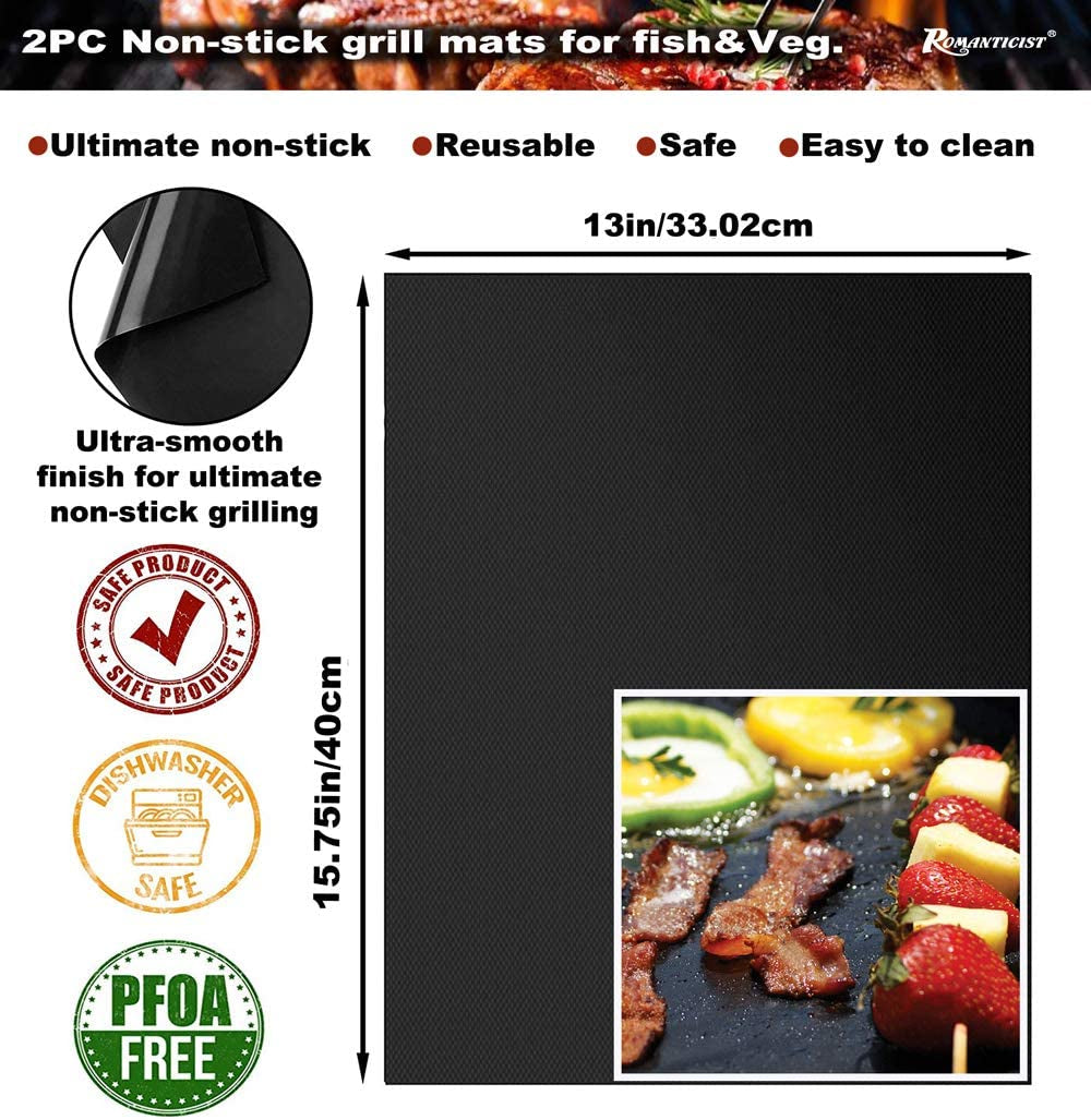 ROMANTICIST 23Pc Must-Have BBQ Grill Accessories Set with Thermometer in Case - Stainless Steel Barbecue Tool Set with 2 Grill Mats for Backyard Outdoor Camping - Best Grill Gift for on Birthday - Image 5