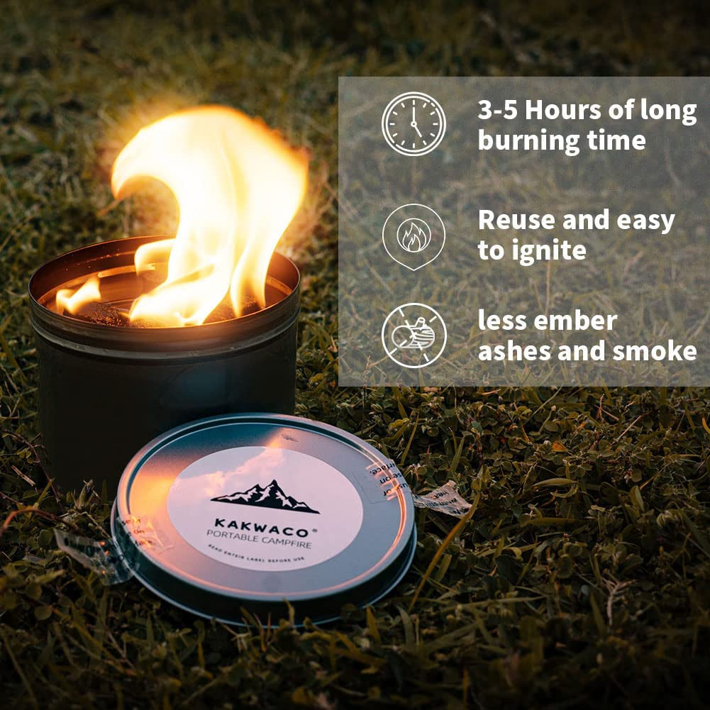 2 Pack Portable Campfire. Portable Fire Pit for Camping. 3-5 Hours of Burn Time Campfire in a Can for Picnics. Cooking and Party - Image 3