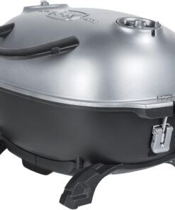 PK Grills Portable Charcoal BBQ Grill and Smoker with Lid. Cast Iron Aluminum Outdoor Kitchen Cooking Mini Small Barbecue Grill for Camping. Backyard Grilling. Park. Tailgating. Grey PK PK200-SFL