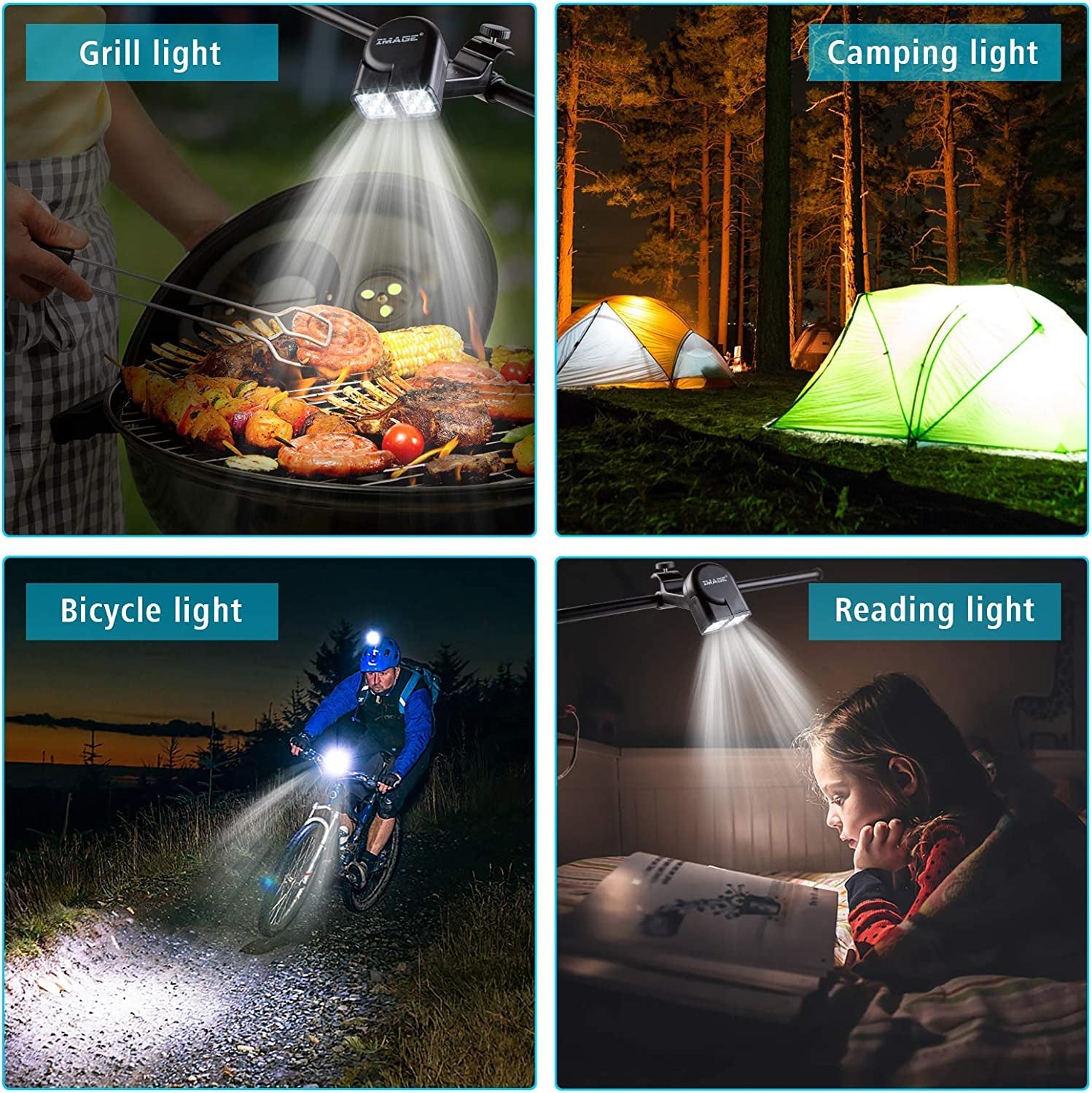 Grill Light. BBQ Lights for Grill with 10 Super Bright LED Lights. Adjustable Handle with 360 Degree Rotation. round & Square Bars Light on Any BBQ Pit. Grill Lights for Cooking and Outdoor Use - Image 7