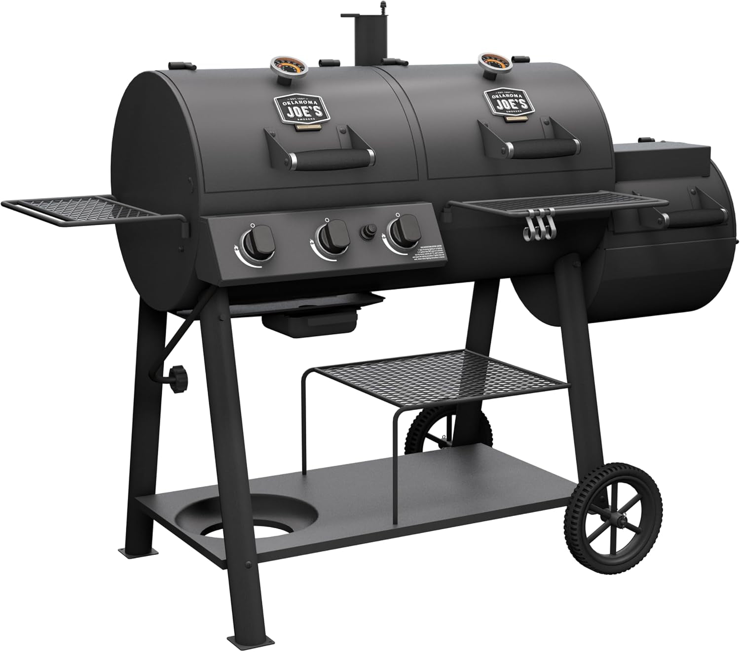 OKLAHOMA JOE'S® Canyon™ Charcoal and Propane Gas Combination Smoker and Grill. Black Steel. 24203004 - Image 6