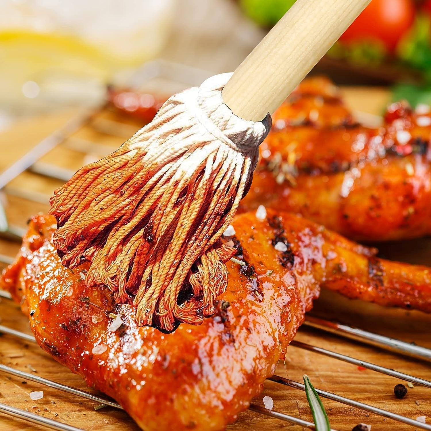 LZMS 10 Pcs Backyard Pro 12 BBQ Grill Basting Brush Mop Brush for Picnic Barbeque Grilling Smoking Steak - Perfect for Cooking or Cleaning - Image 5