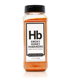 Spiceology - Smoky Honey Habanero - Sweet & Spicy BBQ Rub - Barbeque Rubs. Spice Blends and Seasonings for Smoking or Grilling - Use On: Chicken. Wings. Pork. Steak. Nuts. Butter. Bacon. or Burgers - 24 Oz