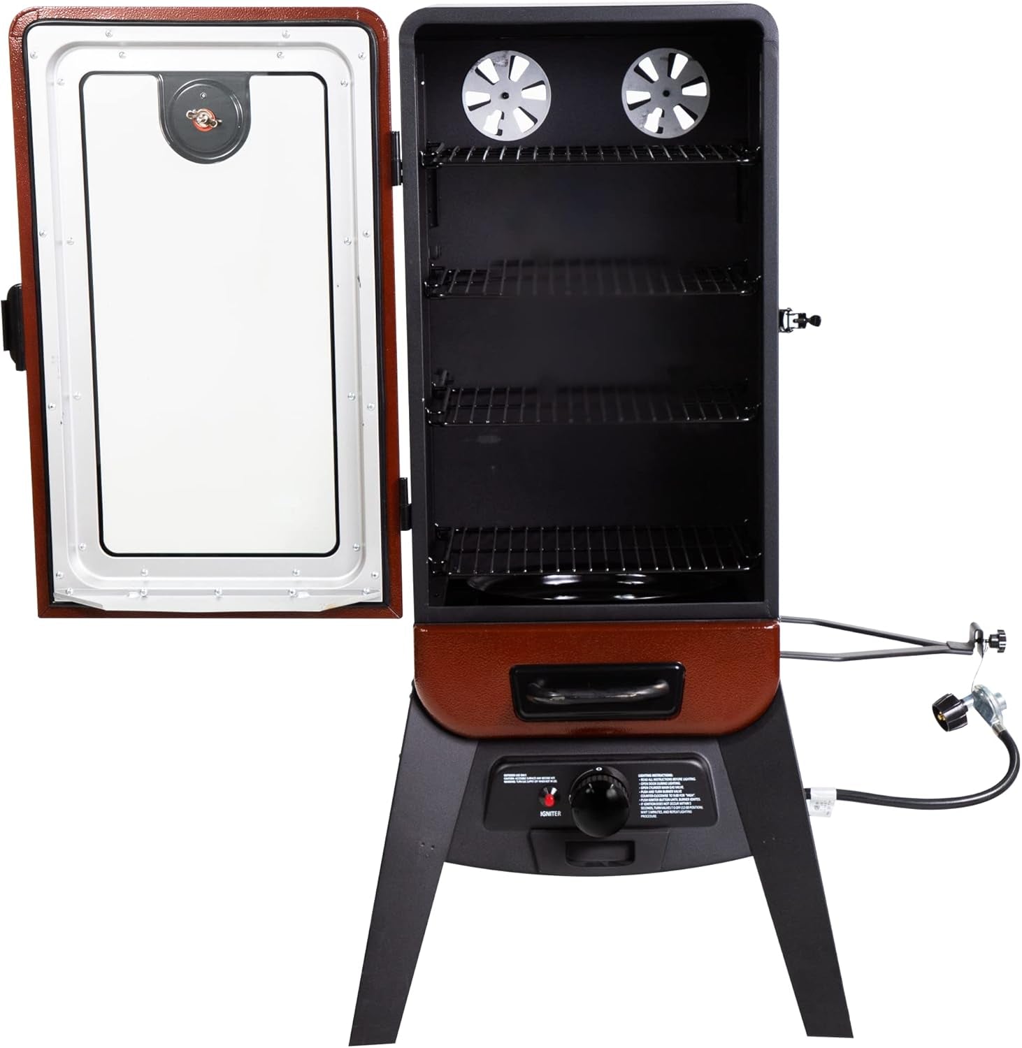 Pit Boss Grills PBV3G1 Vertical Smoker. Red Hammertone 684 Sq Inches (Pack of 1) - Image 3