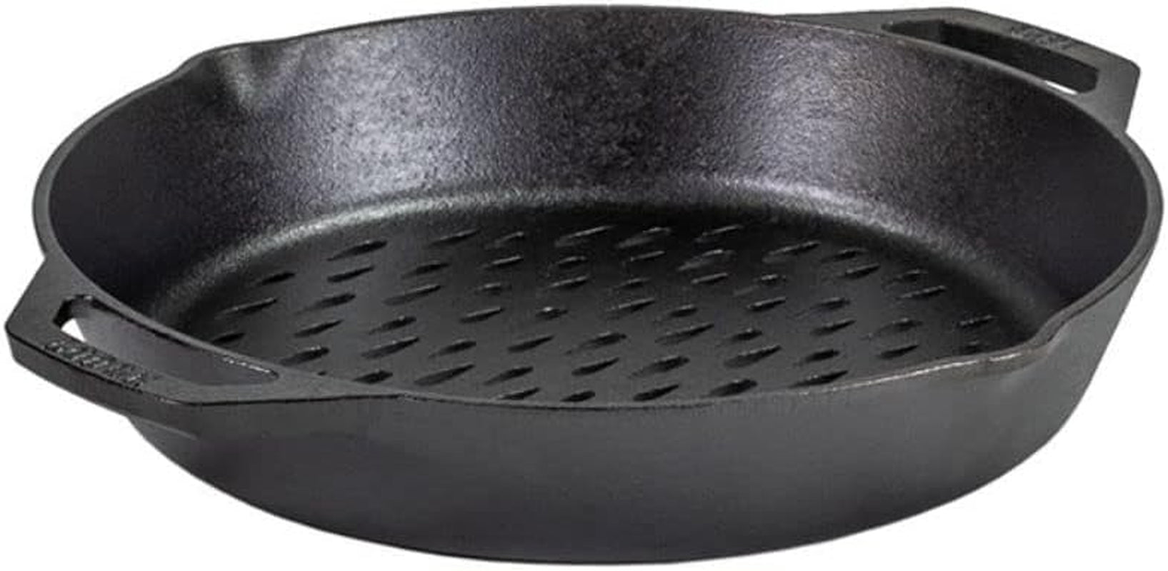 Lodge 12 Cast Iron Dual Handle Grill Basket - Image 3