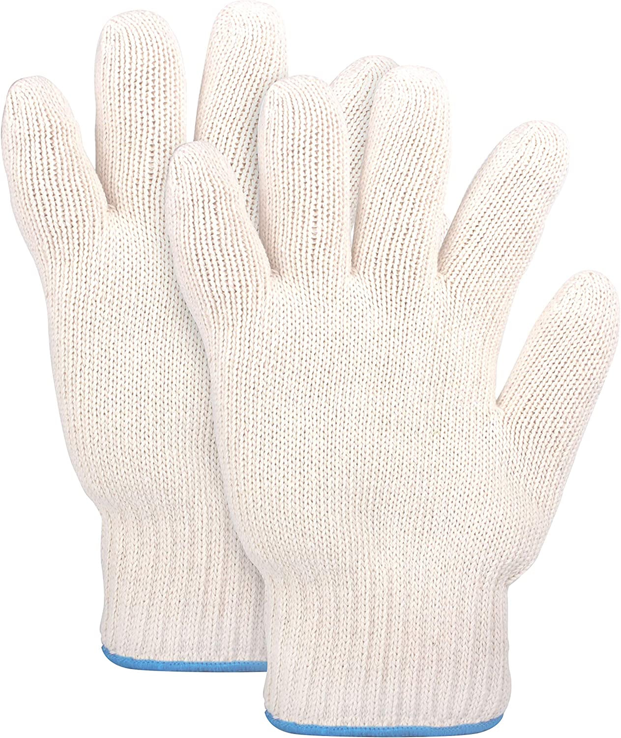 Heat Resistant Gloves - EN407 Certified 932°F Oven Gloves. Cut-Resistant Grill Gloves. Cooking Gloves for BBQ. Grilling. Baking. Cutting. Welding. Smoker Fireplace. 1 Pair (2 Pieces Set). White
