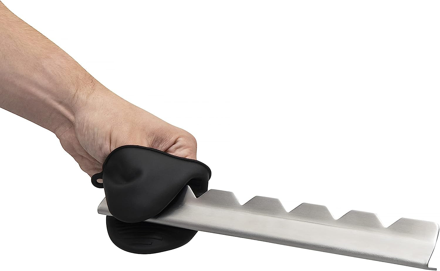 RIMCROW Kabob Rack for Grill. Oven or Smoker; Holds Shish Kebab Skewers for BBQ; Stand Is Compatible with Round. Flat. Metal. or Bamboo Skewer Sticks; Includes Basting Brush and Silicone Mitt - Image 7