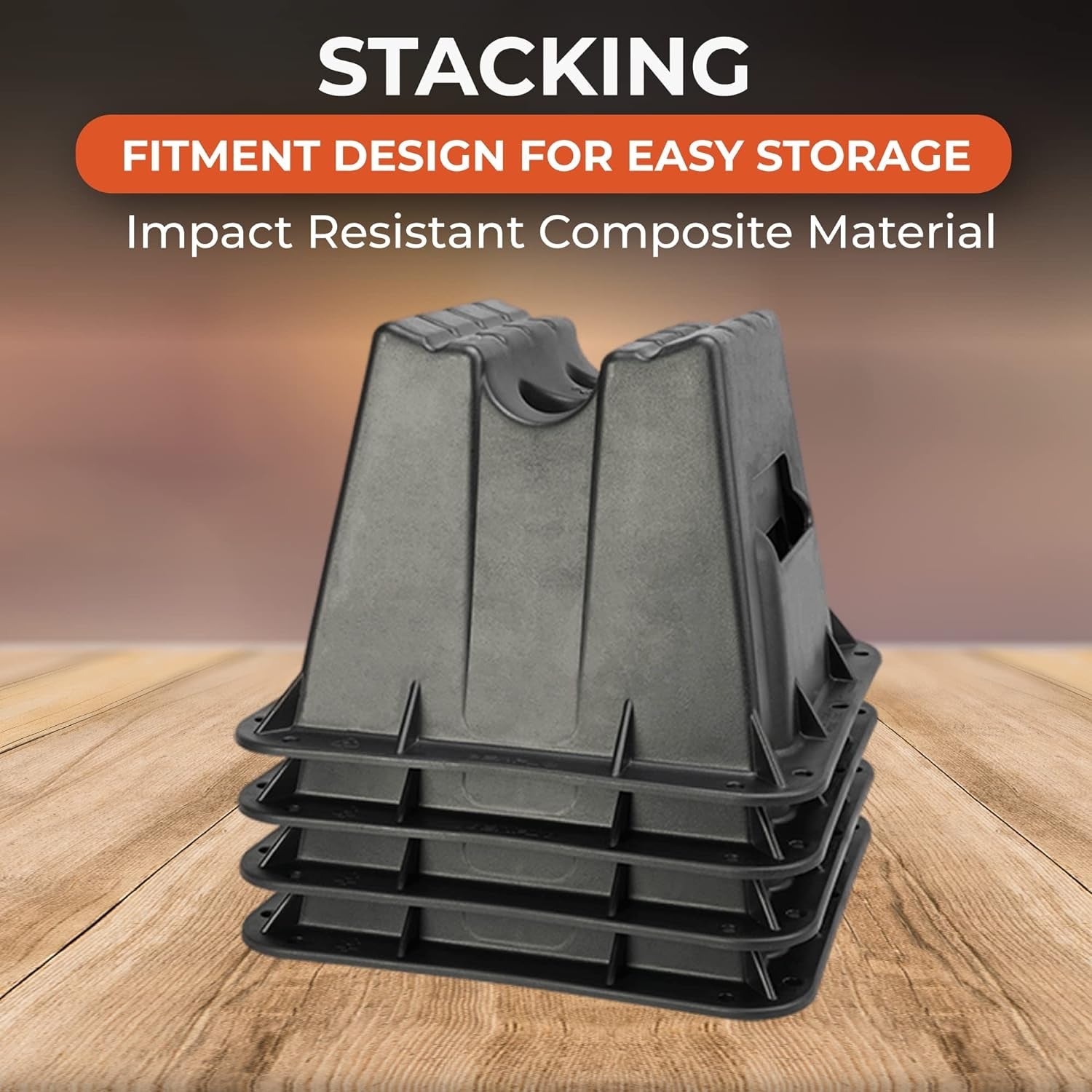 Pontoon Storage Blocks - Heavy Duty. Stackable & Weather Resistant - Perfect for Winterizing. Boat Protection & Maintenance (Set of 4) - Image 6
