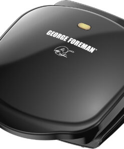 George Foreman 2-Serving Classic Plate Electric Indoor Grill and Panini Press. Black. Small Compact Size. GR10B