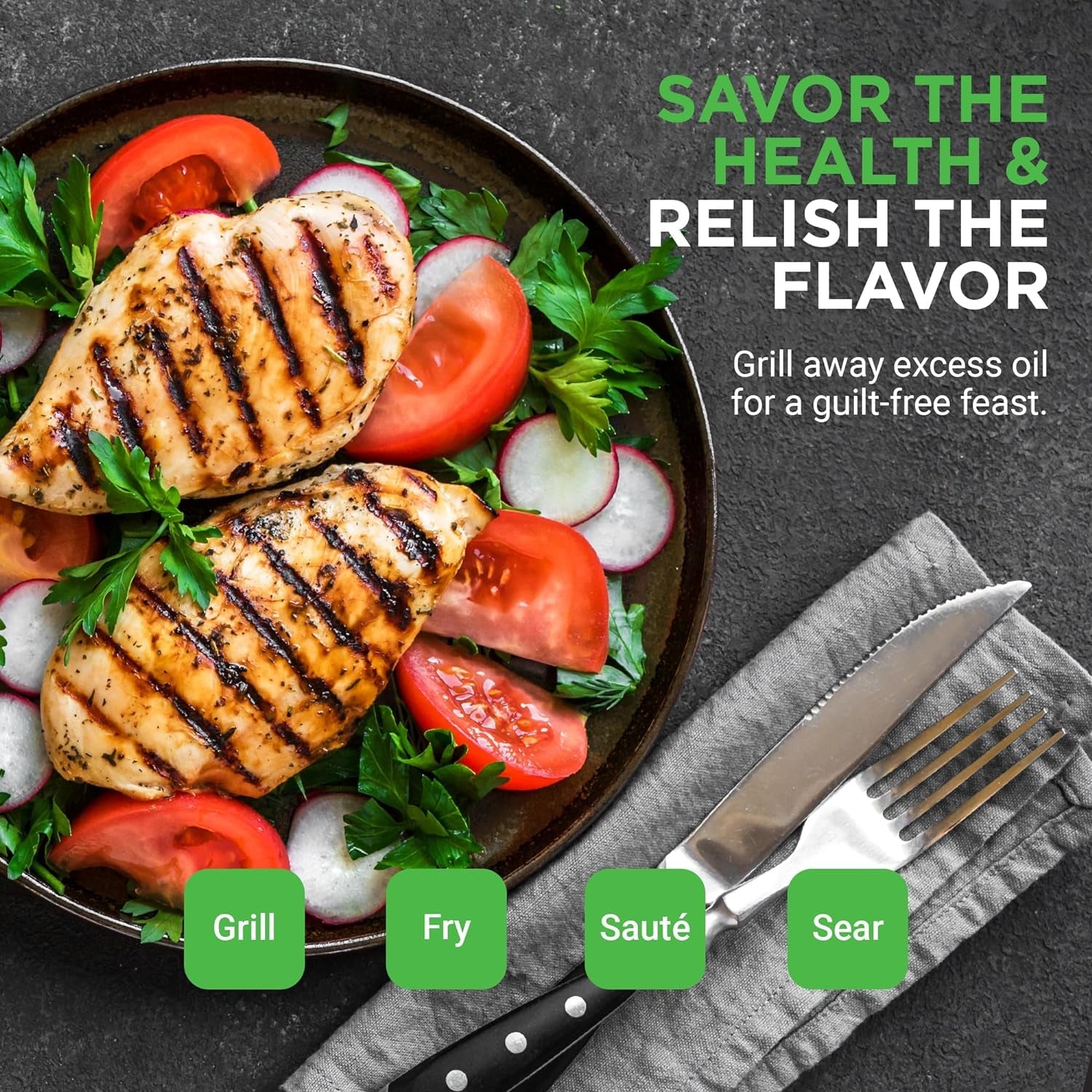 Nutrichef Cast Iron Reversible Grill Plate – 18 Inch Flat & Ridged Skillet Griddle Pan. Fits Two Burners. for Gas. Electric. Ceramic Stovetops. with Silicone Oven Mitt - Image 7