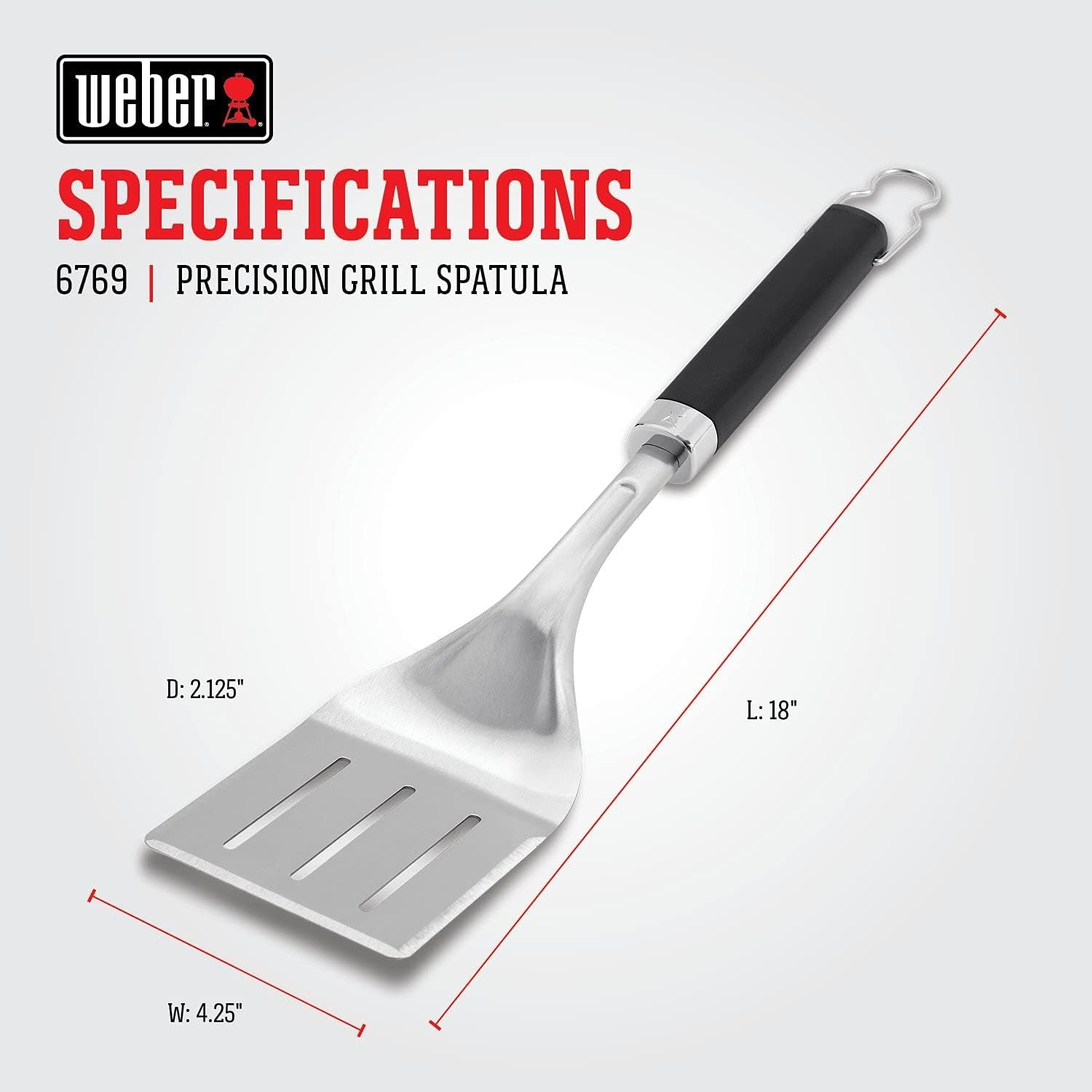 Weber Precision Grill Spatula. Silver/Black - Image 5