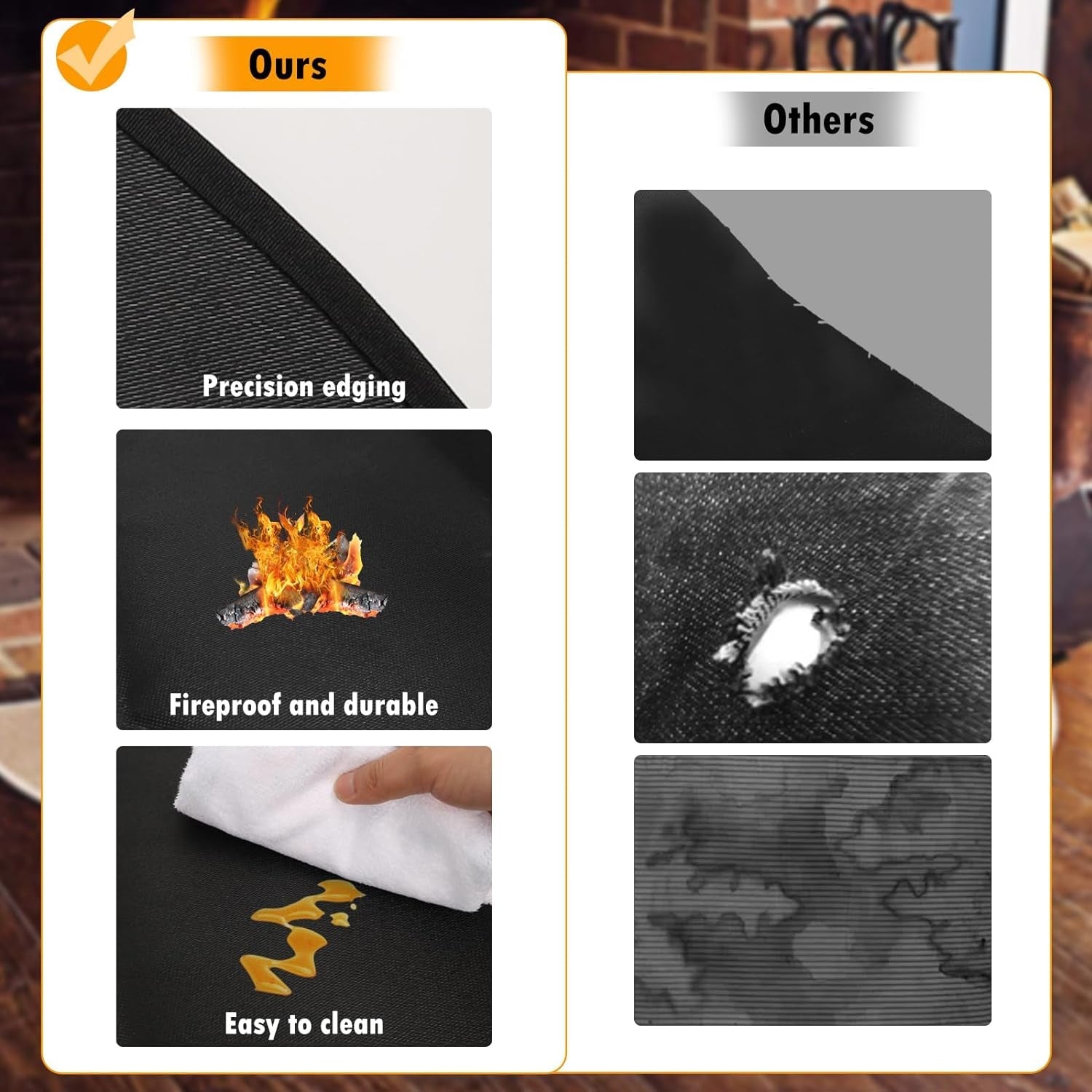 40 round Fire Pit Mat 3-Layer Outdoor under Grill Mat Patio Deck Protector BBQ Mat.Fire Proof Pads for Solo Stove Bonfire under Fire Pit.Charcoal Grills.Griddles and Smokers - Image 4