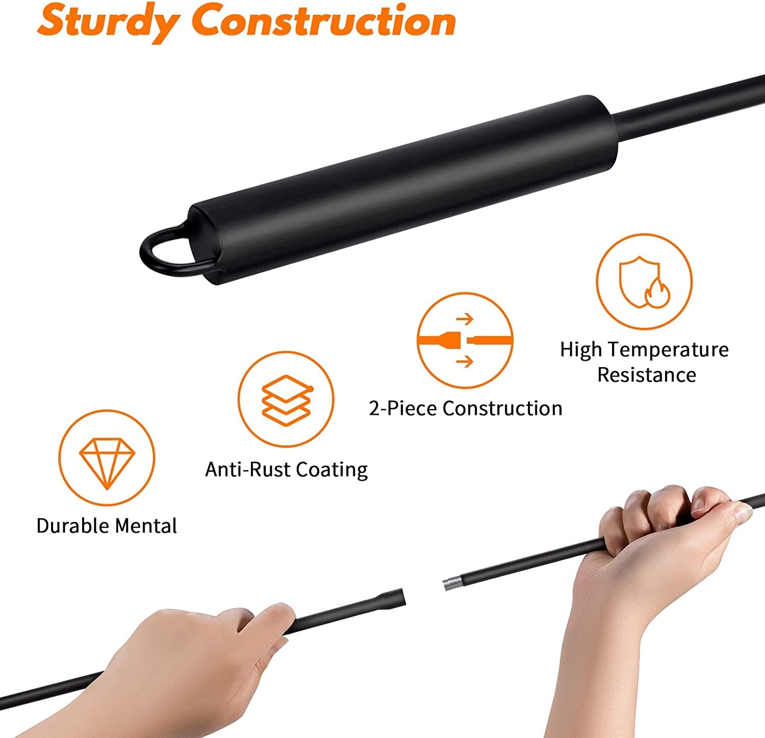 Fire Pit Poker for Fireplace Outdoor - IRIIJANE 32'' Wrought Iron Firepit Poker Stoker Stick for Camping Campfire Black - Image 8