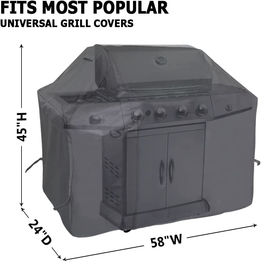 Icover Gas Grill Cover 58 Inch 600D Canvas Waterproof UV Resistant Heavy Duty BBQ Cover 7130 for Weber 3 Burner Grill.Char Broil.Holland. Jenn Air - Image 2