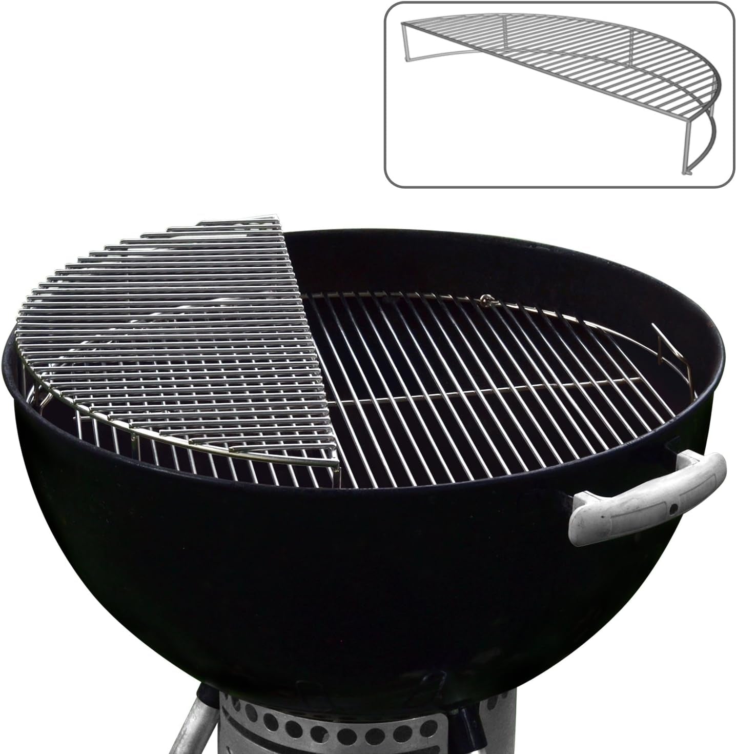 The Original 'Upper Deck' Stainless Steel Grilling Warming Smoking Rack Charcoal Grill Grate- for Use with 22 Inch Kettle Grills- Charcoal Grilling Accessories and Grill Tools Grill Rack - Image 2